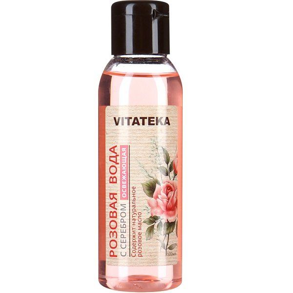 Освежающая розовая вода с серебром Vitateka, 100 мл