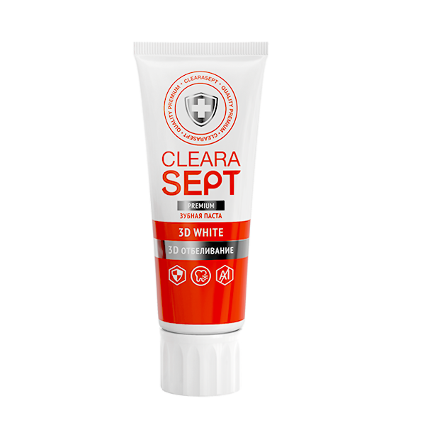 Зубная паста 3D White 3D отбеливание ClearaSept, 75 мл