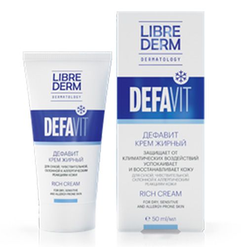 Дефавит (defavit) восстанавливающий и успокаивающий витаминный крем жирный Librederm, 50 мл