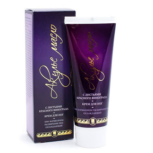Крем для ног с листьями красного винограда при варикозном расширении вен Акулье масло, 75 мл