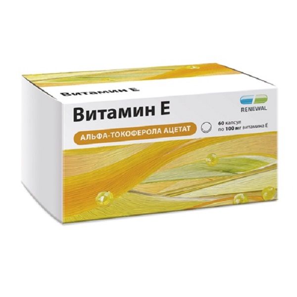 Витамин Е альфа-токоферола ацетат 330 мг Renawal, 60 шт