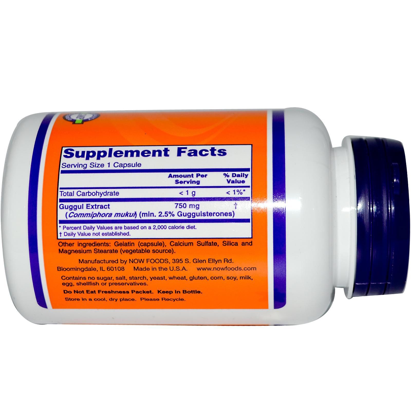 Guggul Extract, Гуггул Экстра, Лишний вес, Now Foods, 750 мг, 90 капсул