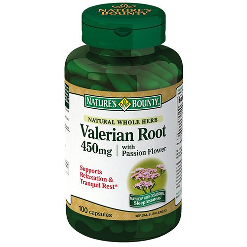 Корень валерианы, Нормализует сон, Nature's Bounty, 450 мг, 100 капсул