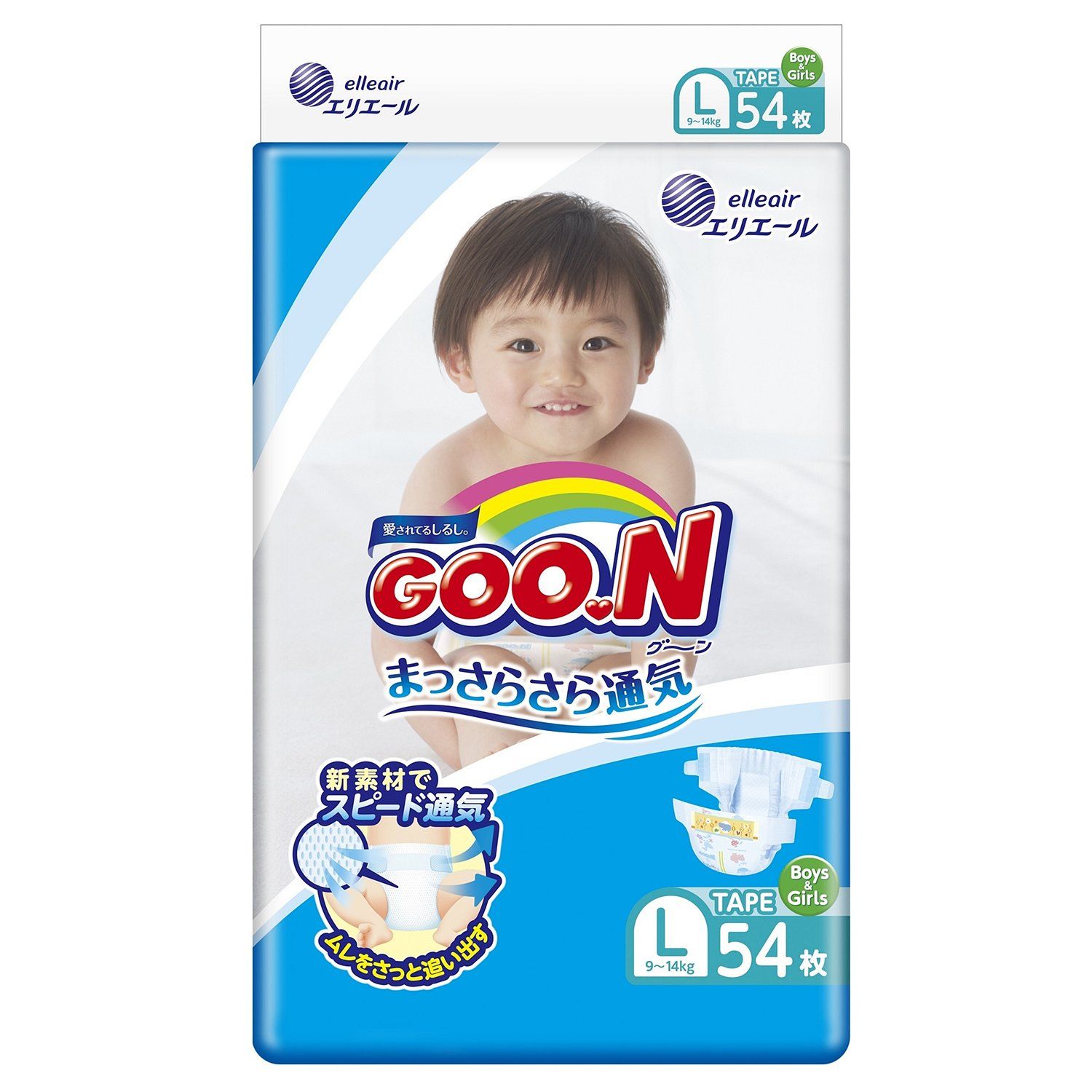 Подгузники Goon L 9-14 кг, 54 шт