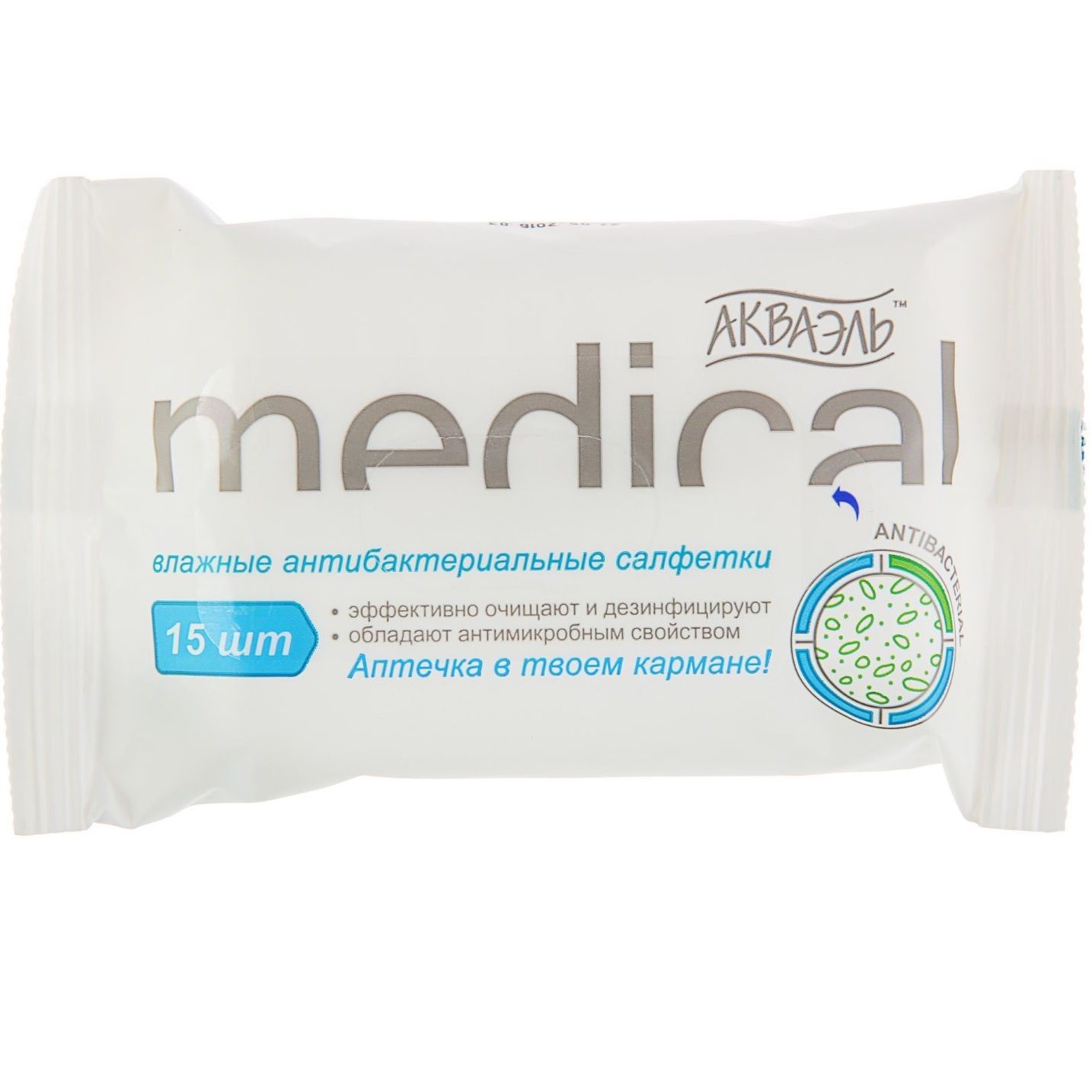 Влажные антибактериальные салфетки Акваэль medical, 15 шт