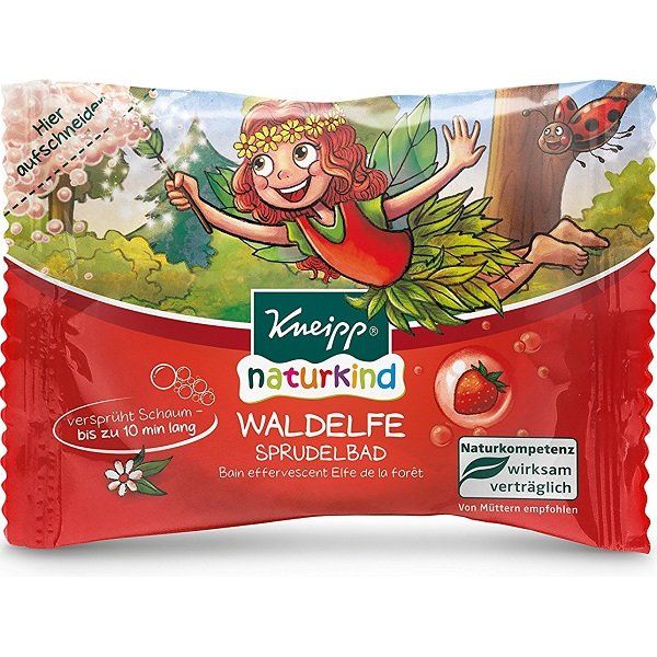 Детская соль для ванны Kneipp Лесная фея с ароматом клубники шипучие таблетки, 80 г