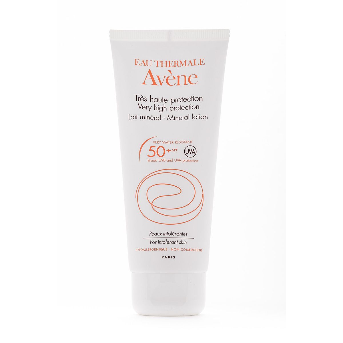 Солнцезащитное молочко Suncare SPF 50+ c минеральным экраном Avene, 100 мл