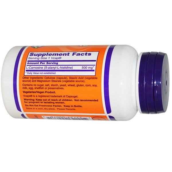 L-Carnosine – L-Карнозин, Now Foods, 500 мг, 50 капсул