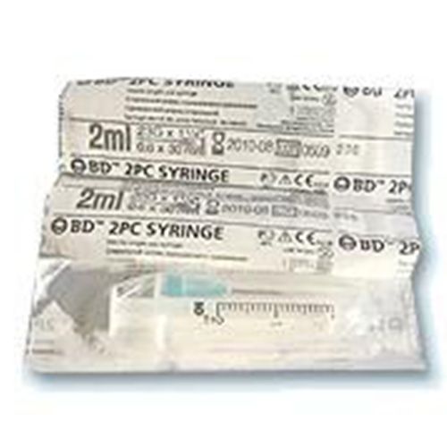 Шприц 2-х компонентный bd discardit 2 мл с иглой 0,6х30 мм Becton Dickinson, 100 шт