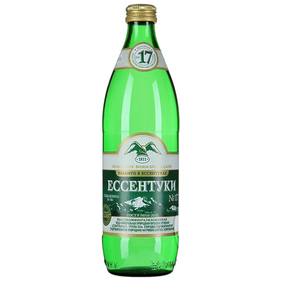 Минеральная вода лечебная газированная Ессентуки №17, 540 мл