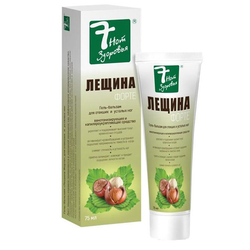 Гель-бальзам Лещина Форте для отекших и усталых ног 7 Нот Здоровья, 75 мл