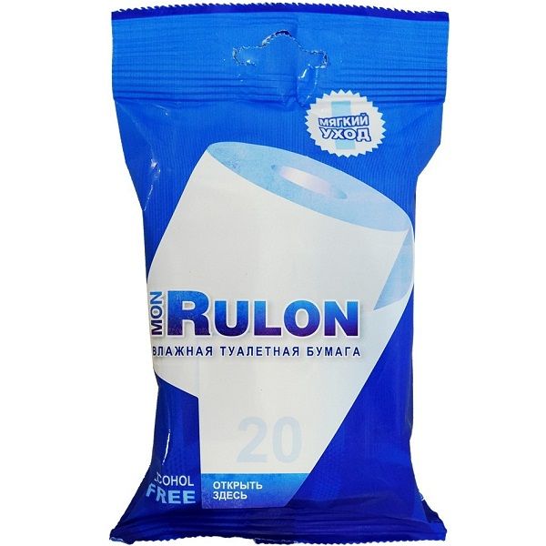 Влажная туалетная бумага Mon Rulon, 20 шт