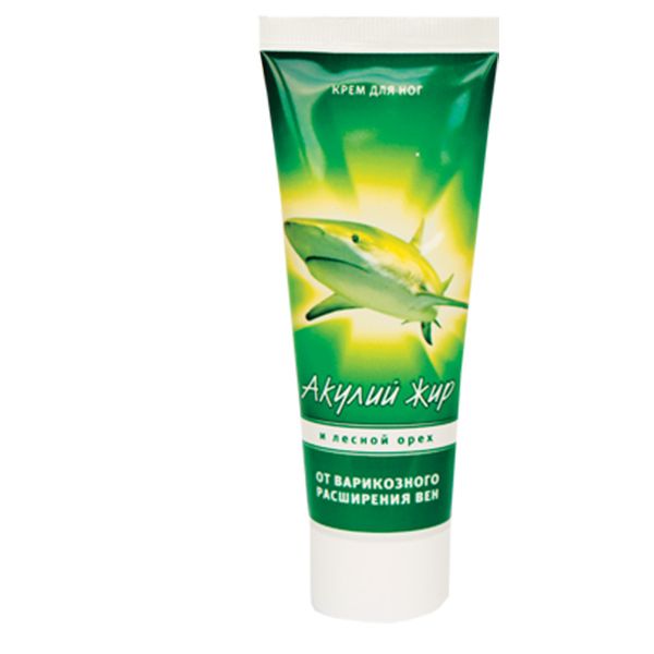Крем от варикозного расширения вен и тромбофлебита лесной орех Акулий жир, 75 мл