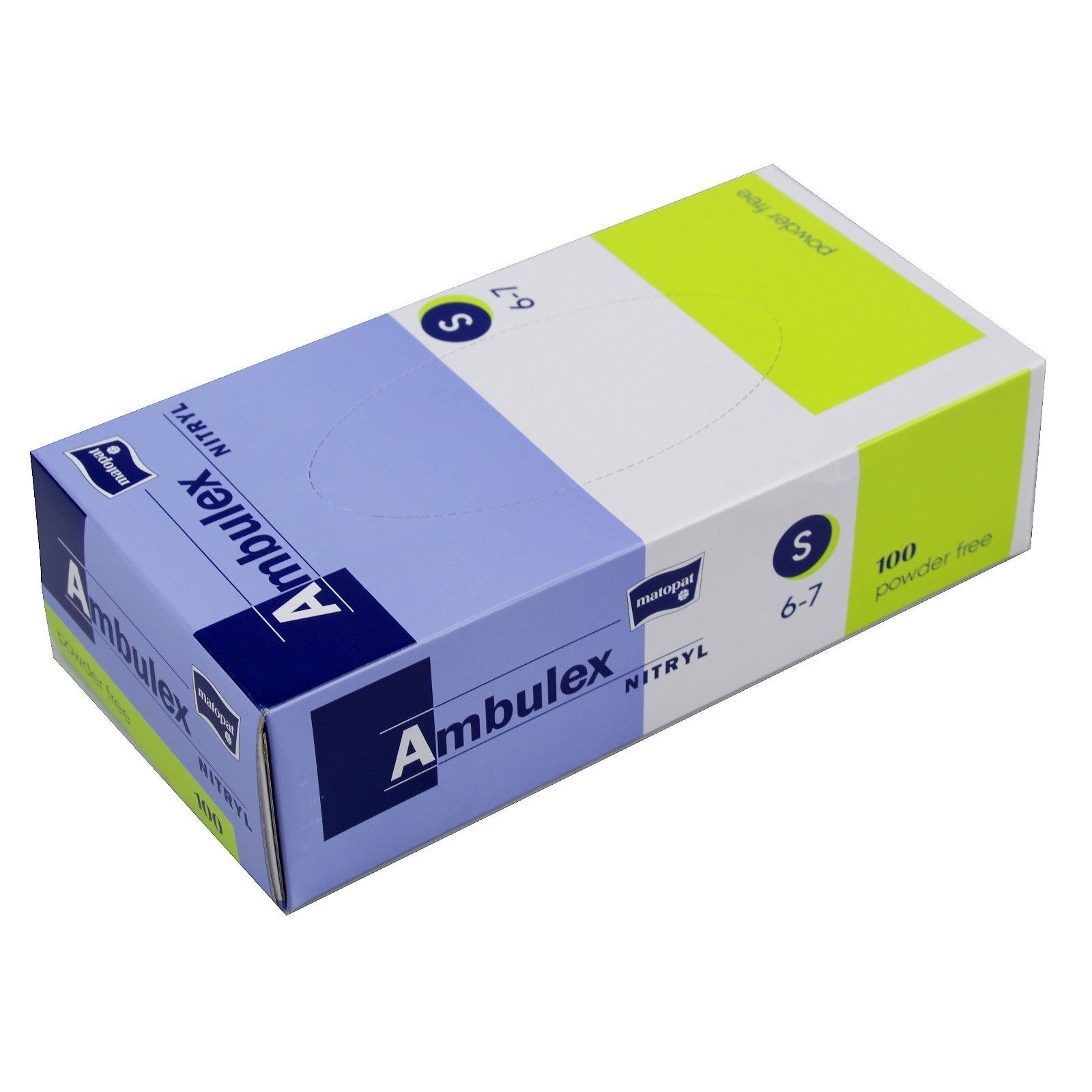 Перчатки смотровые нестерильные Matopat Ambulex Nitryl S (6-7), 100 шт