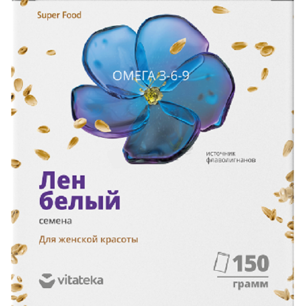 Лен белый для женской красоты Vitateka, 150 г