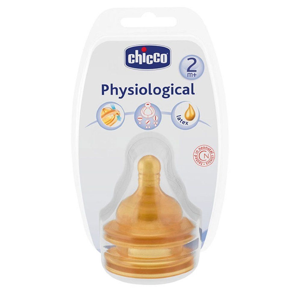 Соска латексная средний поток Chicco Well-Being от 2 мес, 2 шт