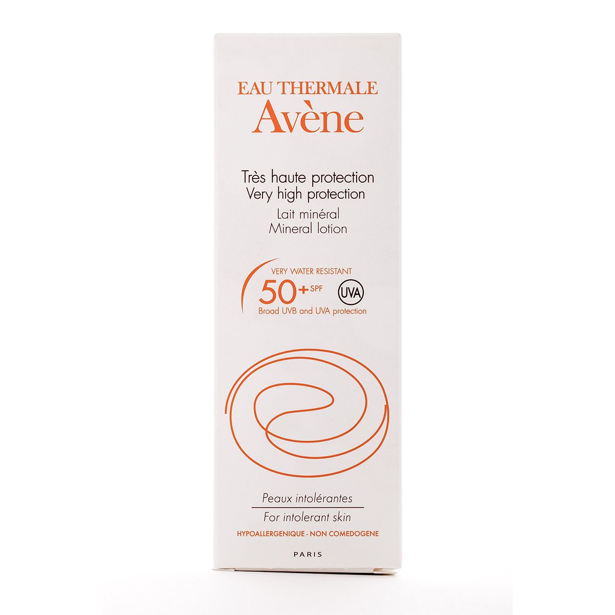 Солнцезащитное молочко Suncare SPF 50+ c минеральным экраном Avene, 100 мл