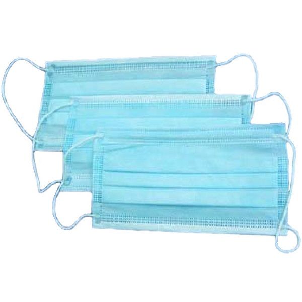Одноразовая медицинская трехслойная маска для лица на резинках, 50 шт