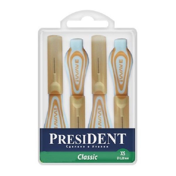 Межзубные ершики President Classic 0,28 мм размер XS, 4 шт