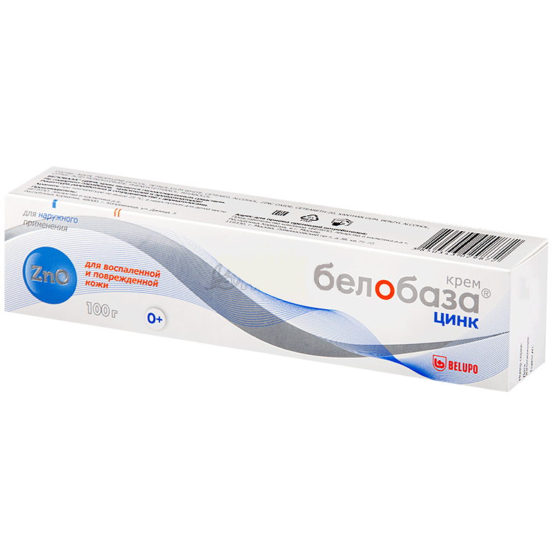 Крем Белобаза цинк для воспаленной и раздраженной кожи Belupo, 100 г