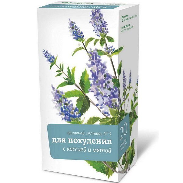 Фиточай "Алтай" №3 для похудения с кассией и мятой, 20 фильтр-пакетов х 2 г