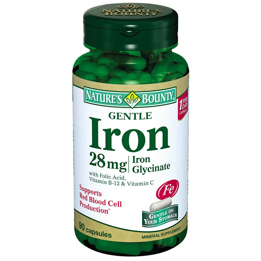 Легкодоступное железо Nature's Bounty, 28 мг, 90 капсул