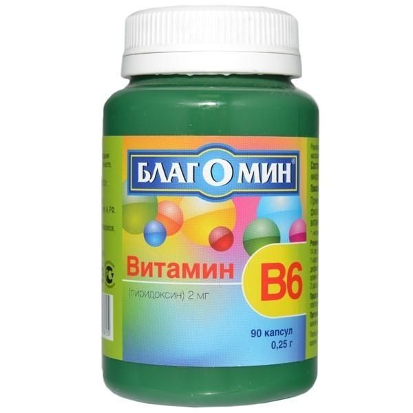 Витамин B6 пиридоксин 2 мг серии Благомин, 90 шт
