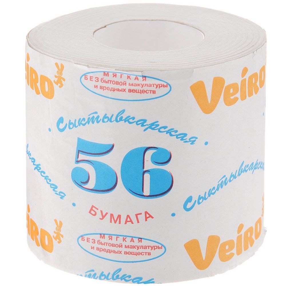 Туалетная бумага однослойная с перфорацией Veiro Сыктывкарская