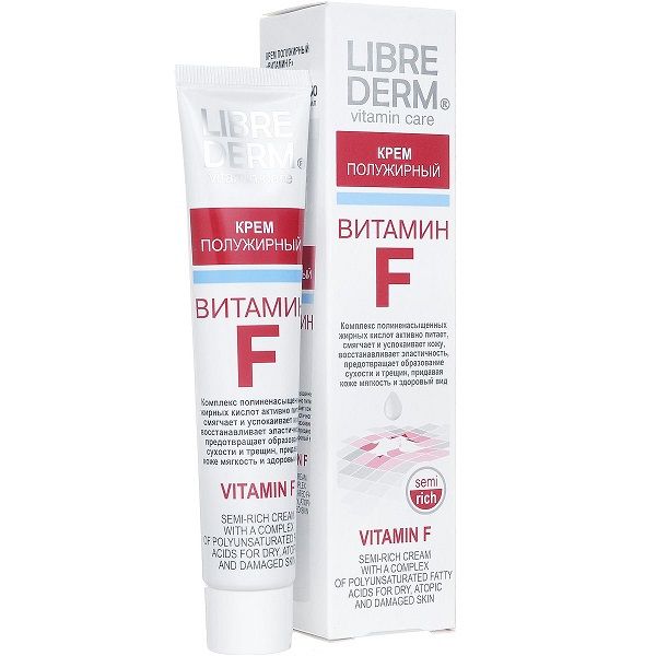 Полужирный крем Librederm Витамин F с комплексом полиненасыщенных жирных кислот, 50 мл