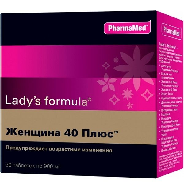Lady`s formula Женщина 40 плюс Предупреждает возрастные изменения 900 мг, 30 шт