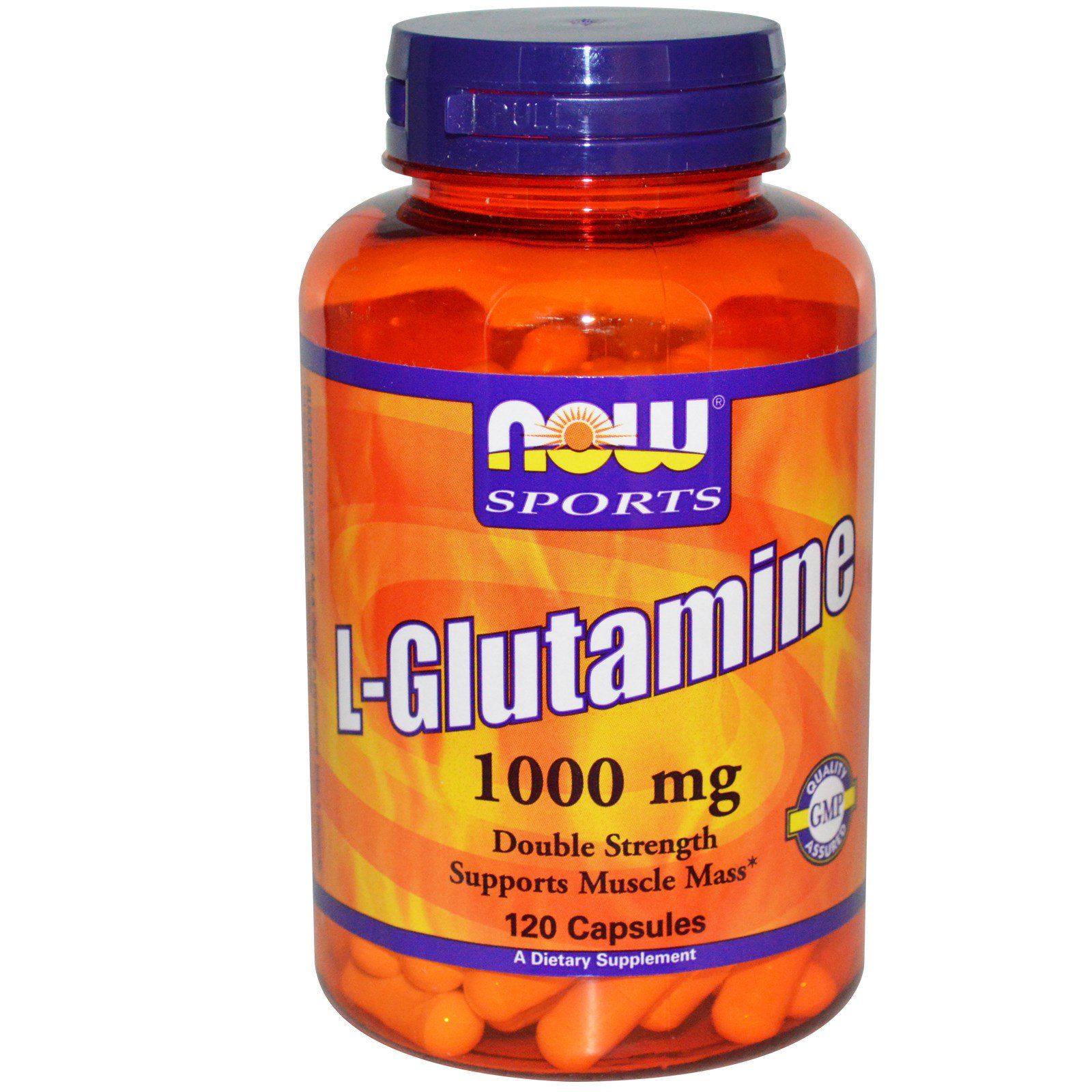 L-глутамин L-Glutamine двойная сила Now Foods 1000 мг, 120 капсул