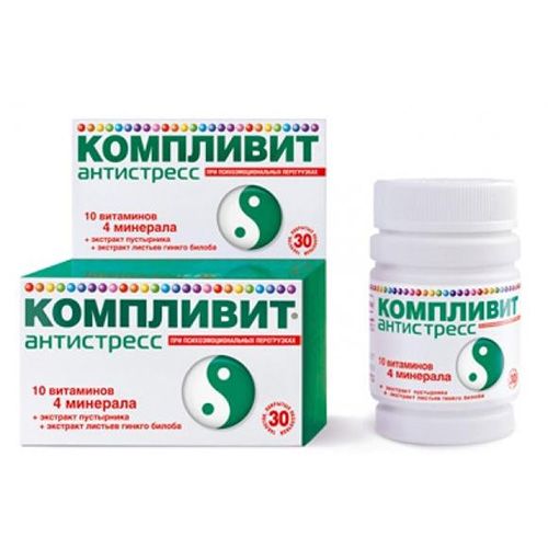 «Компливит Антистресс», устойчивость нервной системы, 525 мг, 30 таблеток