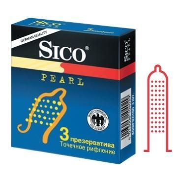 Презервативы pearl с точечным рефлением Sico, 3 шт