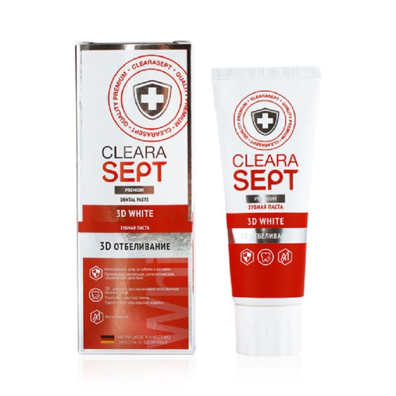 Зубная паста 3D White 3D отбеливание ClearaSept, 75 мл