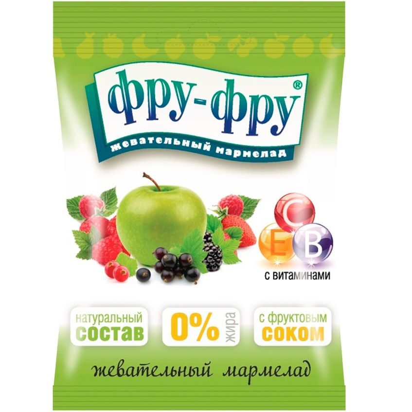 Жевательный мармелад Фру-Фру фрукты и ягоды, 30 г