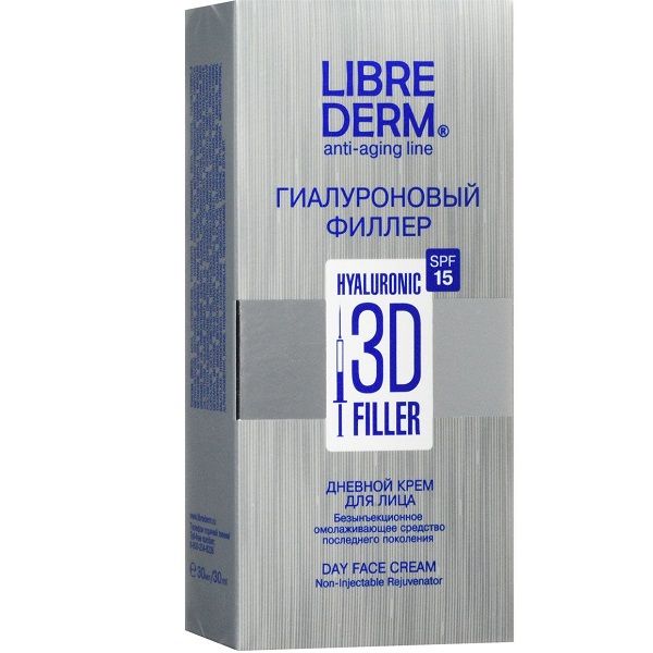 Дневной крем для лица 3D Librederm SPF15 Гиалуроновый филлер, 30 мл